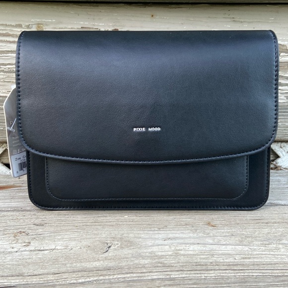 New! Pixie Mood Zoe Crossbody Bag Purse in Black Vegan Leather - Picture 8 of 13